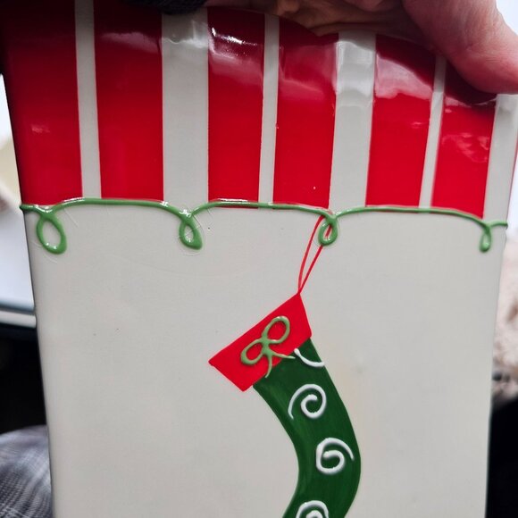 VTG Set Of 3 Holiday Food Safe Ceramic Stacking Containers Christmas Decor - Picture 16 of 16